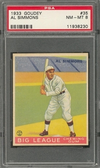 1933 Goudey #35 Al Simmons – PSA NM-MT 8 